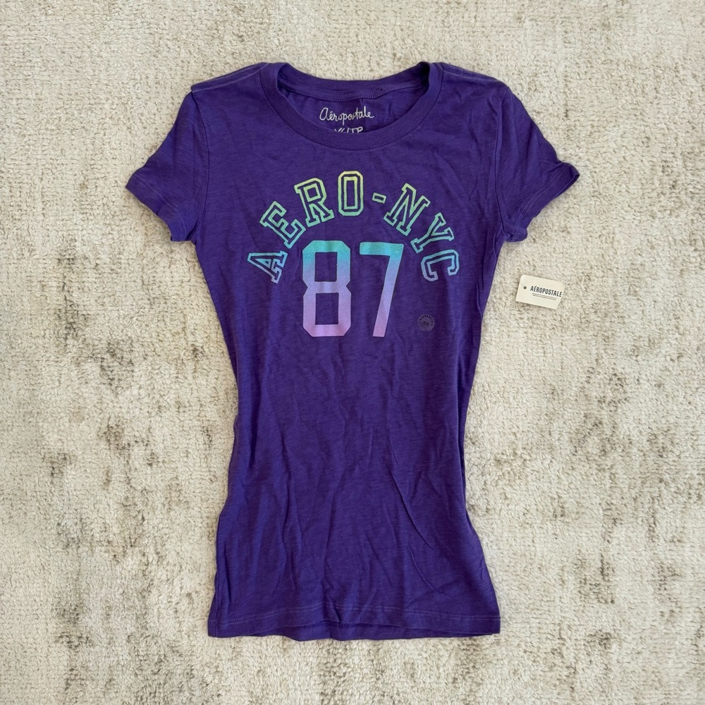 y2k deadstock purple aero tee